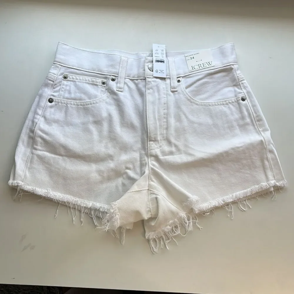 J Crew Relaxed denim short in‎ white Size 24 - Picture 2 of 11